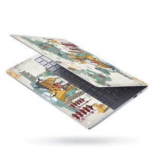 Topography World Map Animals Vintage Laptop Skin - View 3