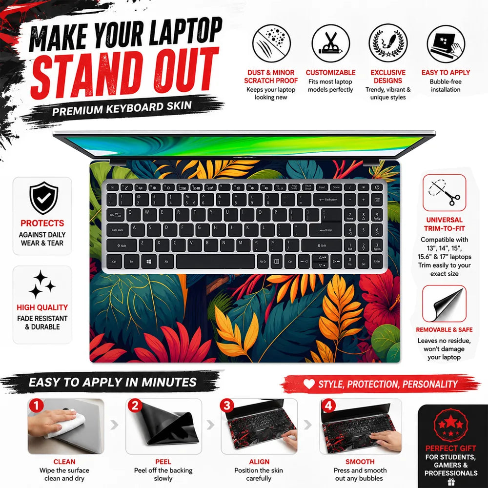 Toucan Tropical Jungle Leaves Laptop Skin - View 5
