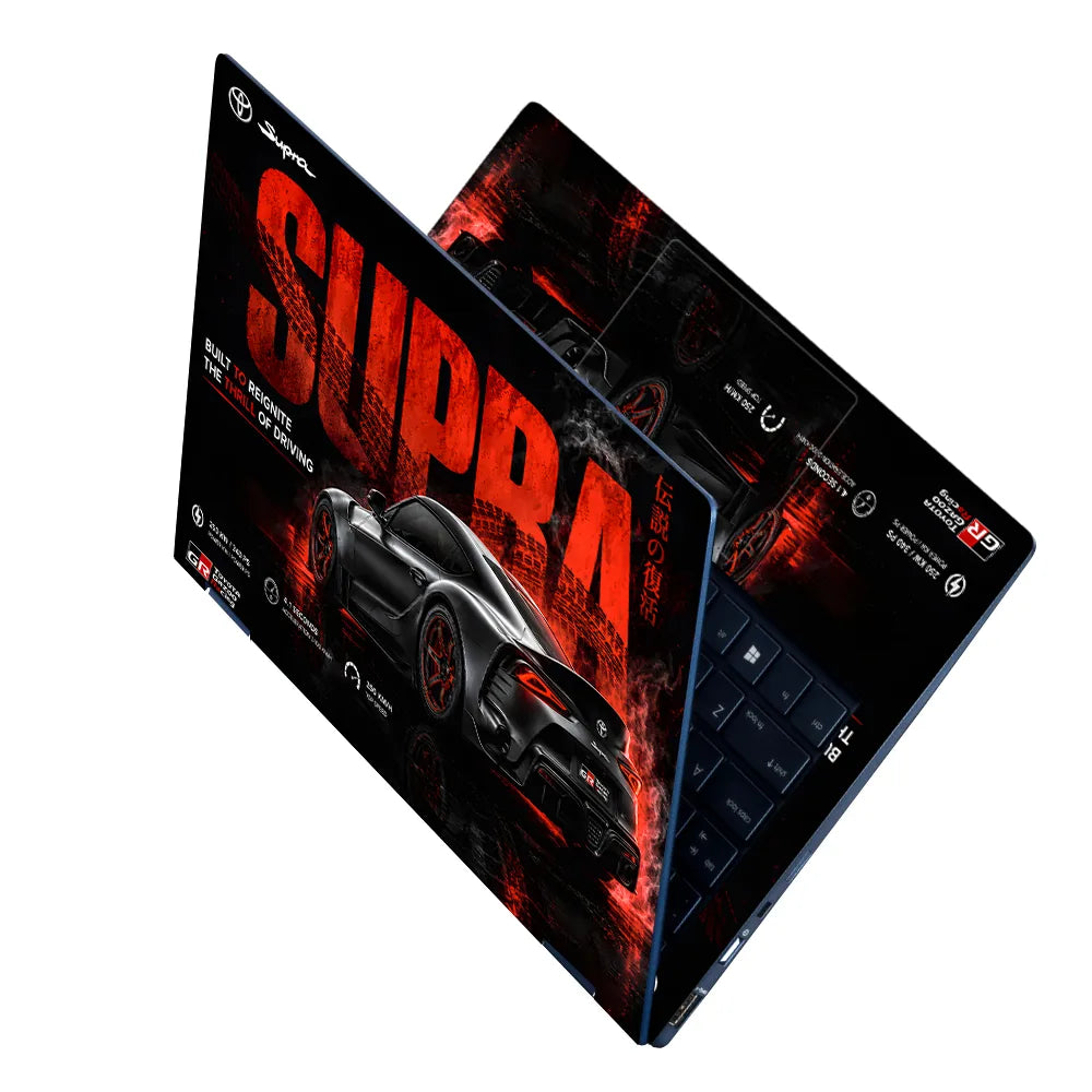 Toyota Supra GR Black Red Laptop Skin - View 2