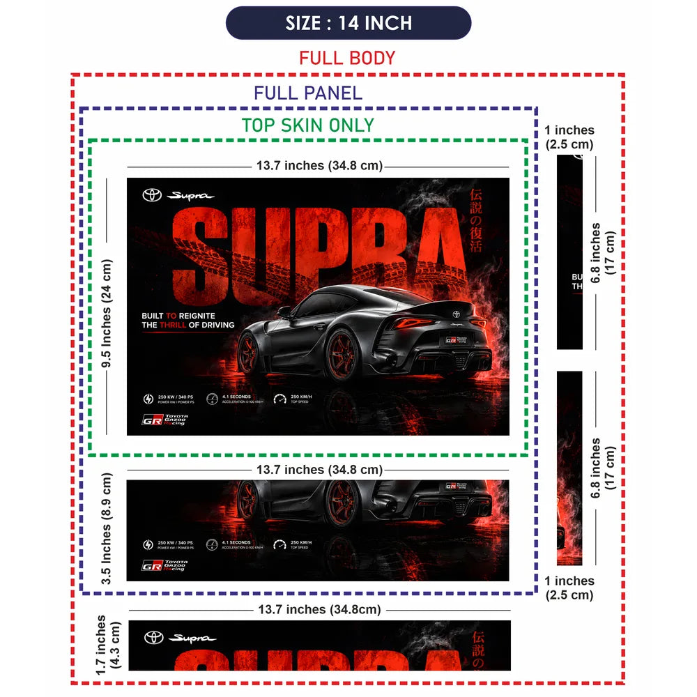 Toyota Supra GR Black Red Laptop Skin - View 7