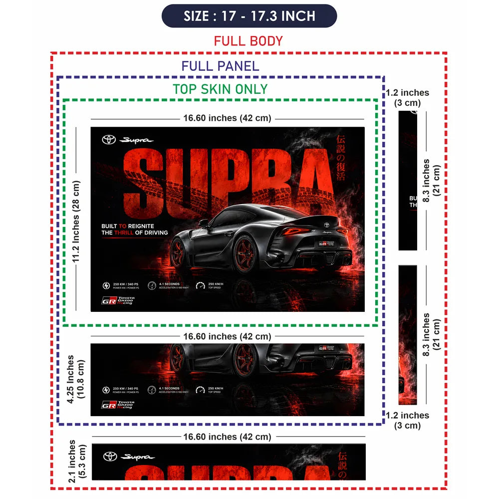 Toyota Supra GR Black Red Laptop Skin - View 9