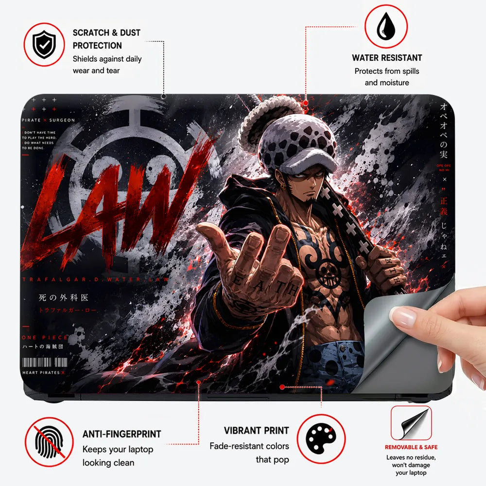 Trafalgar Law Death Fingers Laptop Skin - View 4