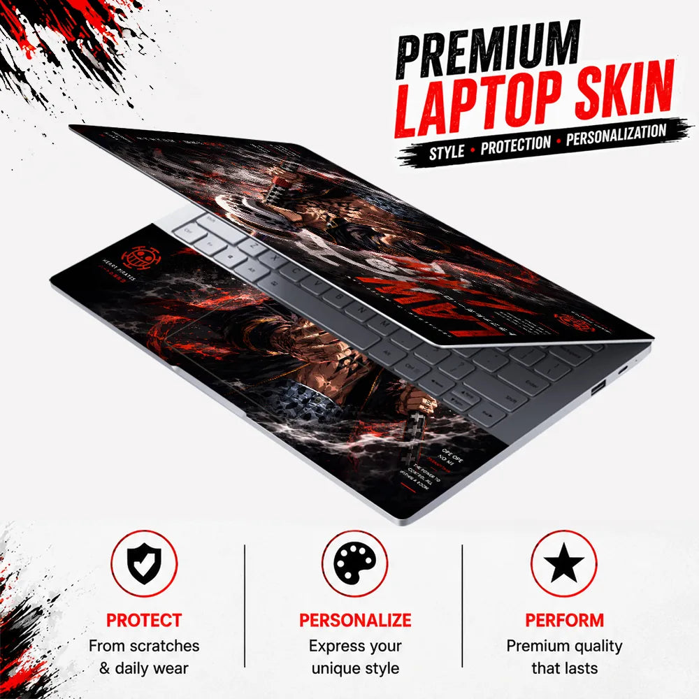 Trafalgar Law Ope Ope Text Laptop Skin - View 3