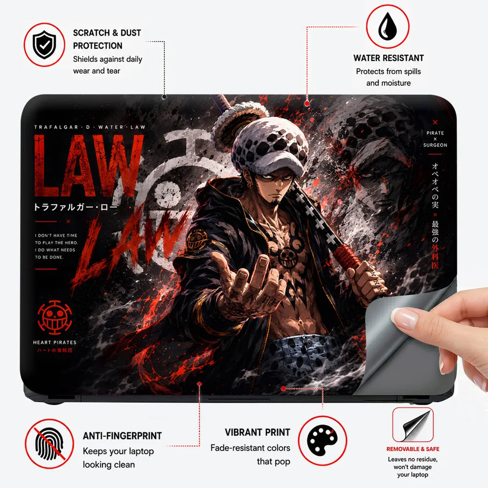 Trafalgar Law Ope Ope Text Laptop Skin - View 4