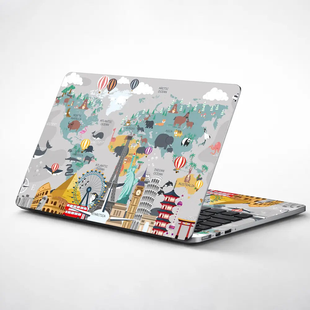 Travel Around the World Laptop Skin - View 1