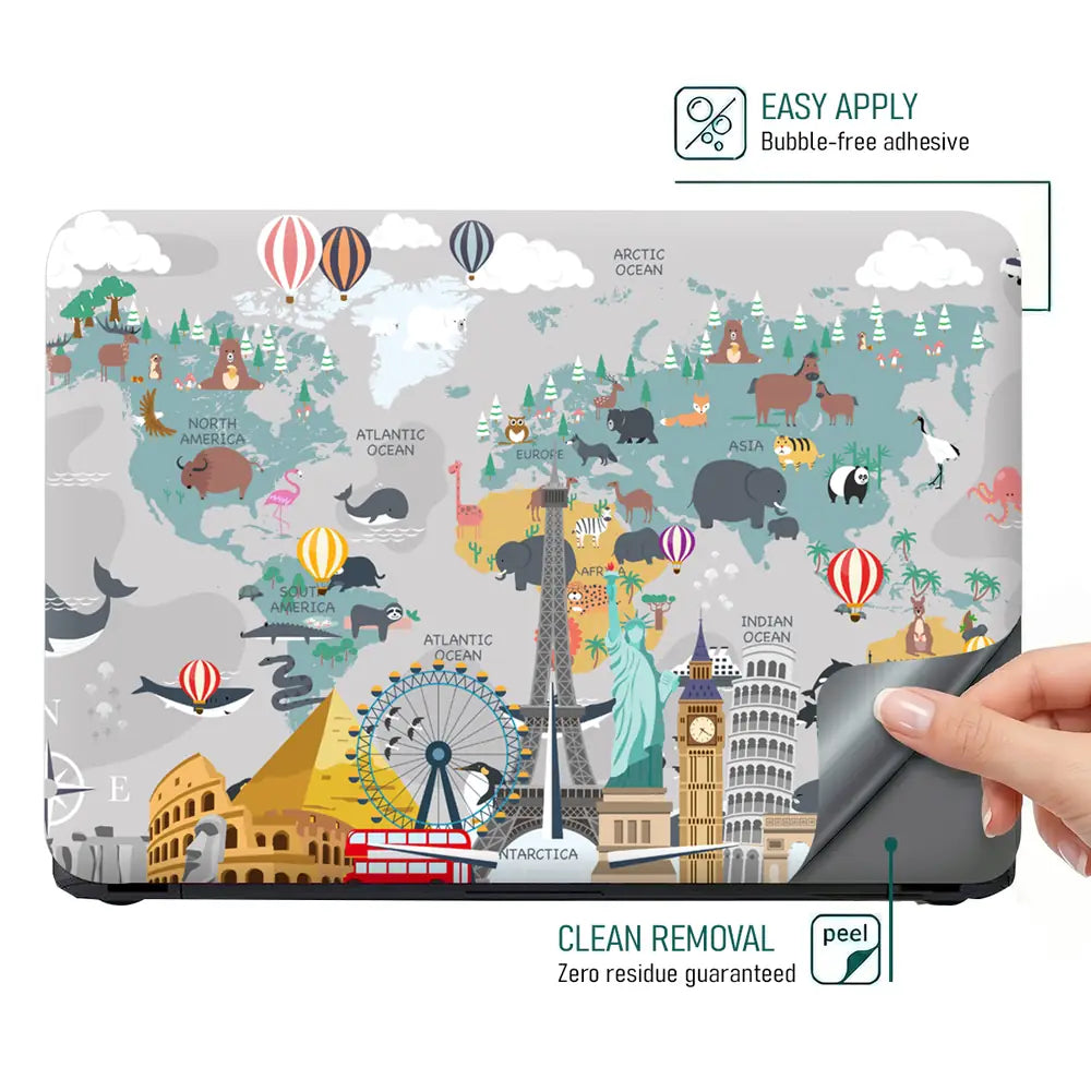 Travel Around the World Laptop Skin - View 4