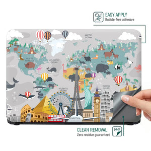 Travel Around the World Laptop Skin - View 4