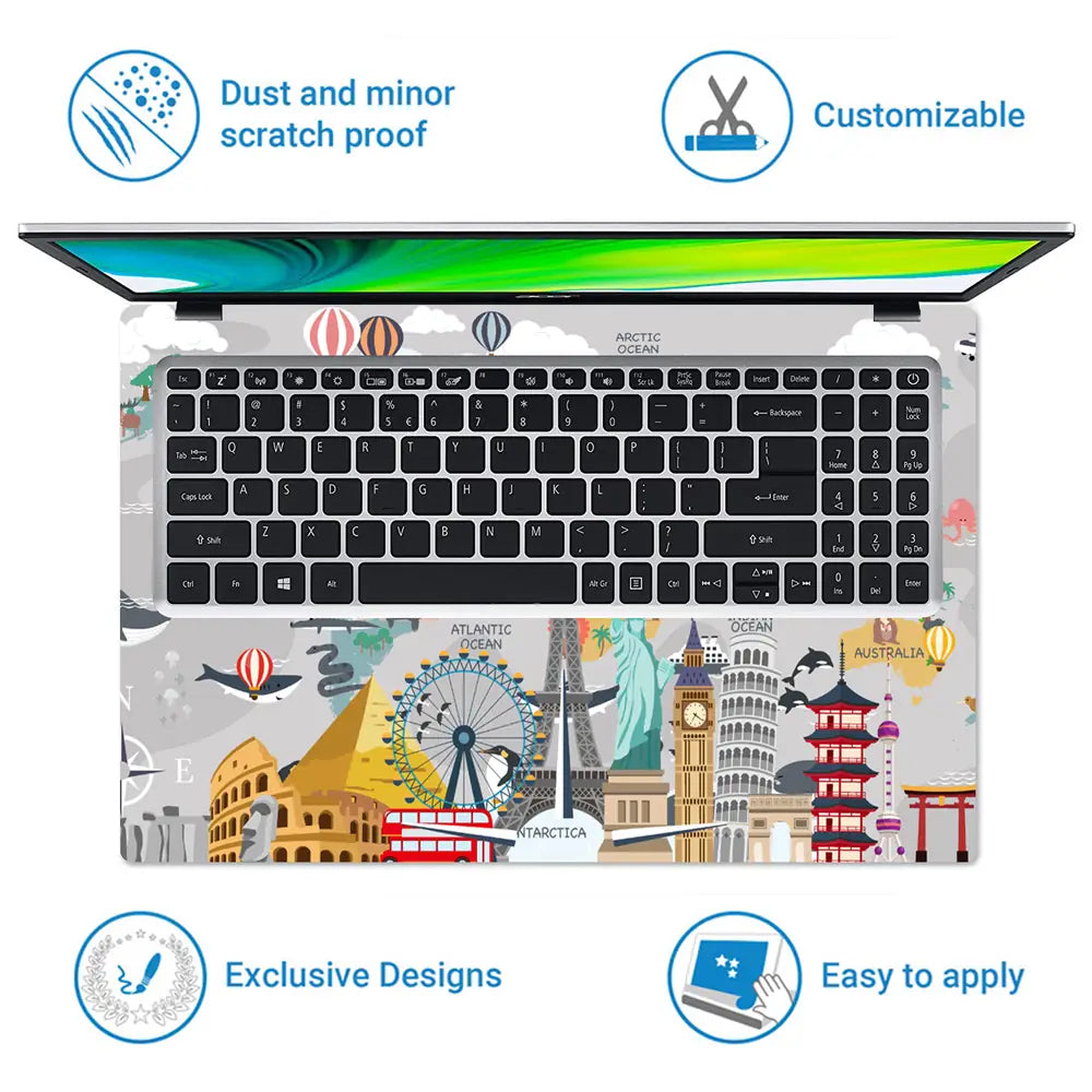 Travel Around the World Laptop Skin - View 5