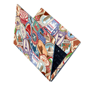 Travel Stamp Doodle Laptop Skin - View 2