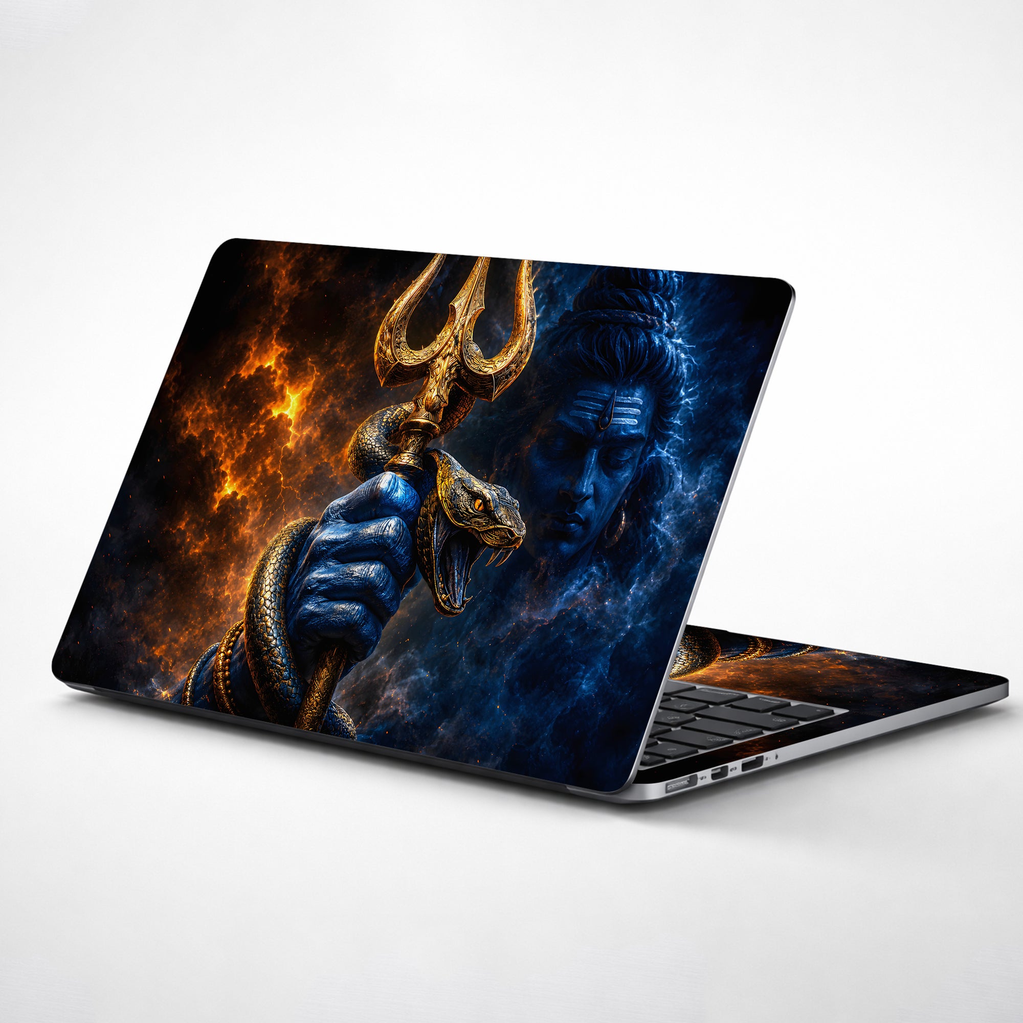 Trident Cobra Shiva Blue Fire Laptop Skin - View 1