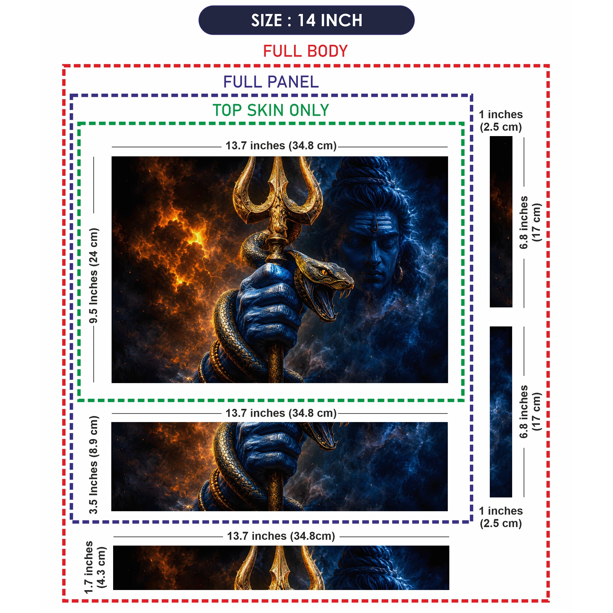 Trident Cobra Shiva Blue Fire Laptop Skin - View 7