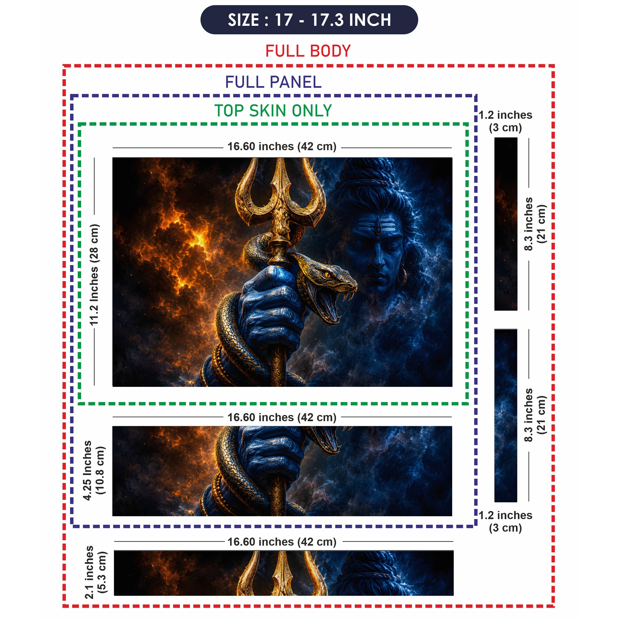 Trident Cobra Shiva Blue Fire Laptop Skin - View 9