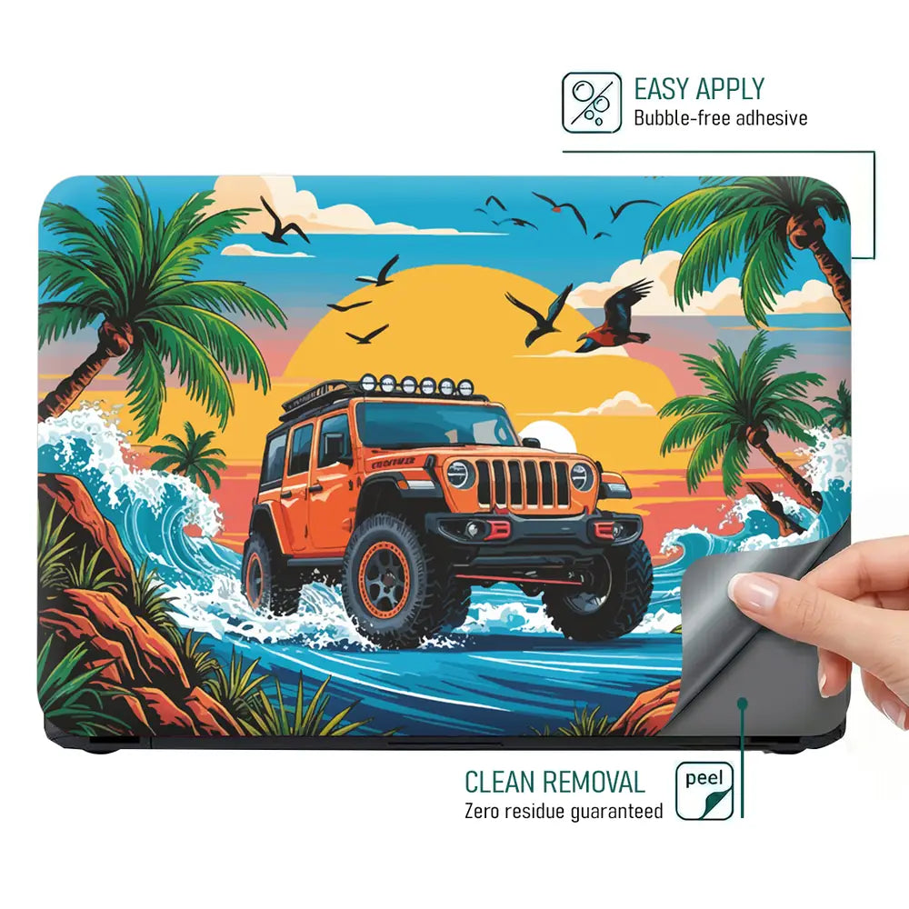 Tropical Jeep Safari Laptop Skin - View 4