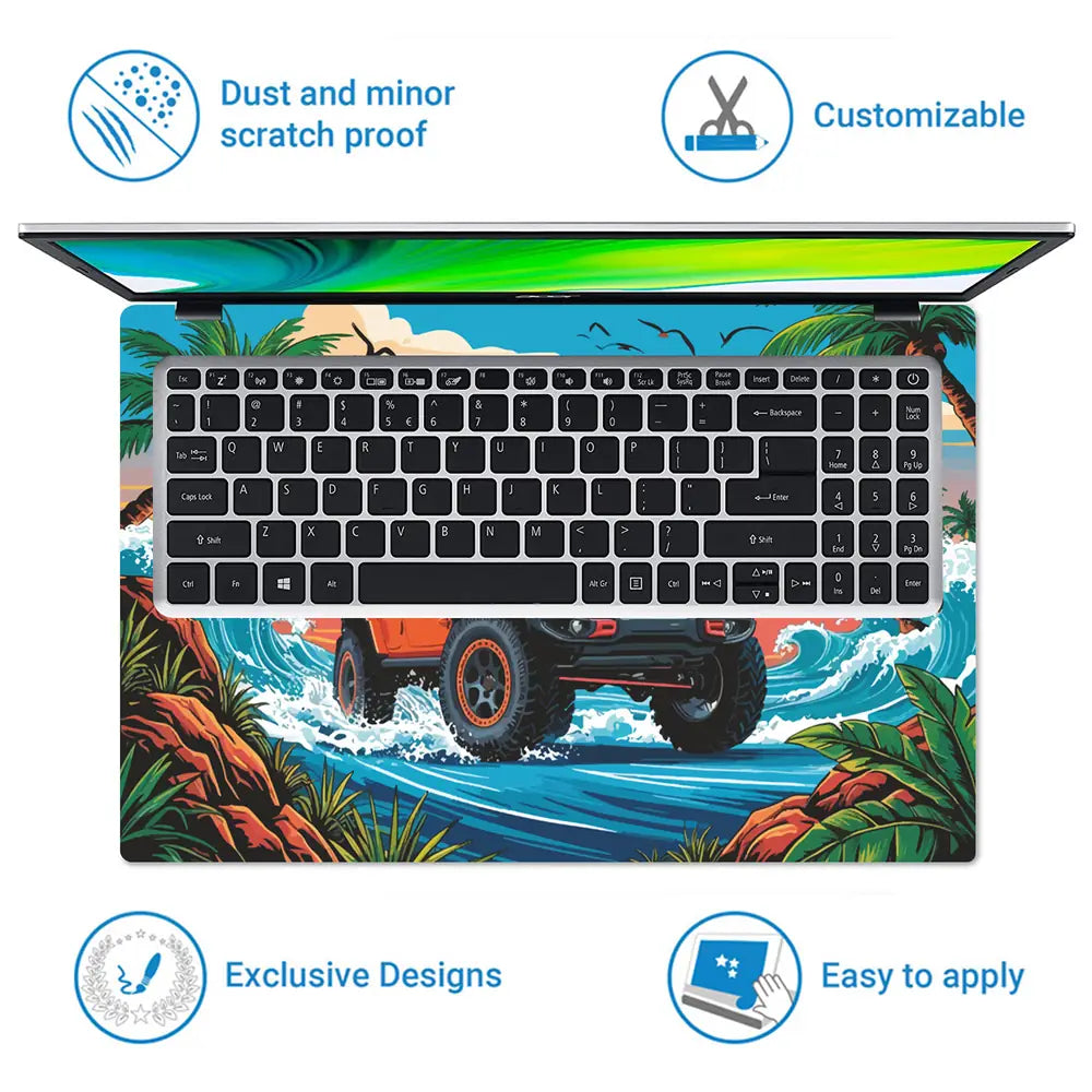 Tropical Jeep Safari Laptop Skin - View 5