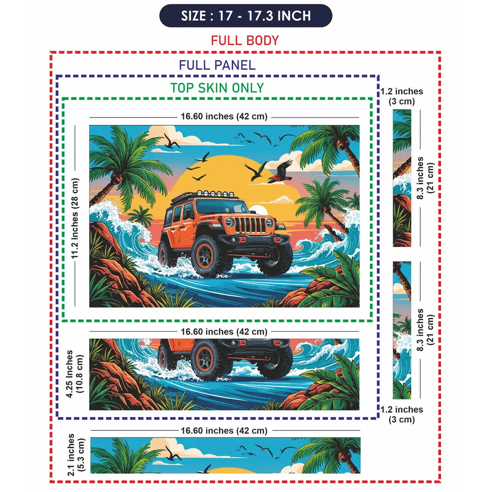 Tropical Jeep Safari Laptop Skin - View 9