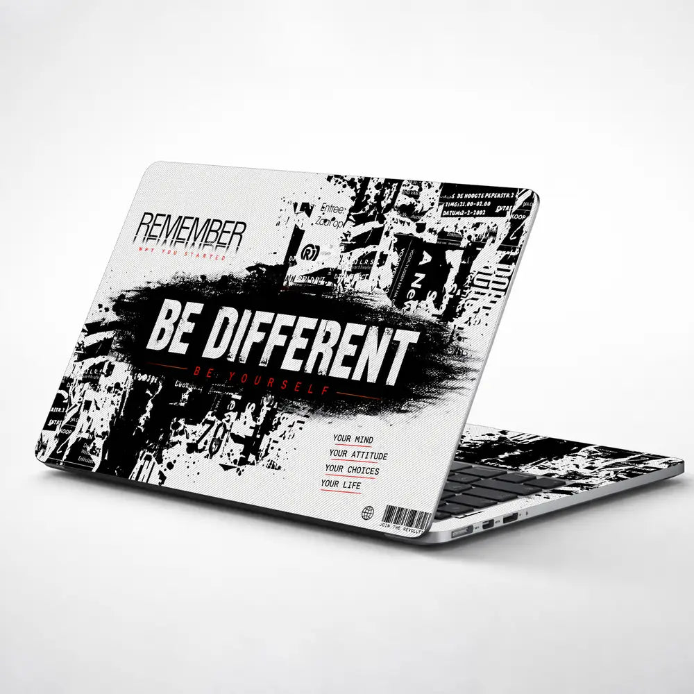 Typography Be Different Be Yourself Laptop Skin - View 1