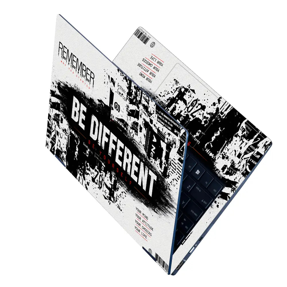 Typography Be Different Be Yourself Laptop Skin - View 2