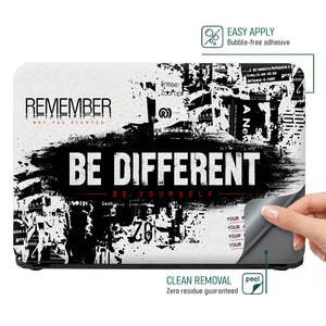 Typography Be Different Be Yourself Laptop Skin - View 4