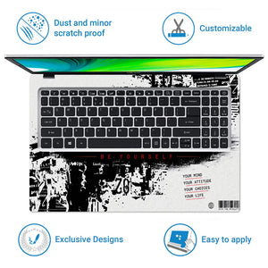 Typography Be Different Be Yourself Laptop Skin - View 5
