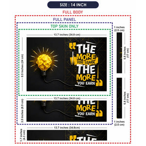 Typography Learn More Earn More Bulb Laptop Skin - View 7