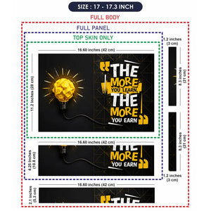 Typography Learn More Earn More Bulb Laptop Skin - View 9