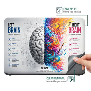 Typography Left Brain Right Brain Laptop Skin - View 4