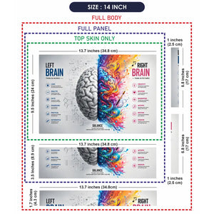 Typography Left Brain Right Brain Laptop Skin - View 7