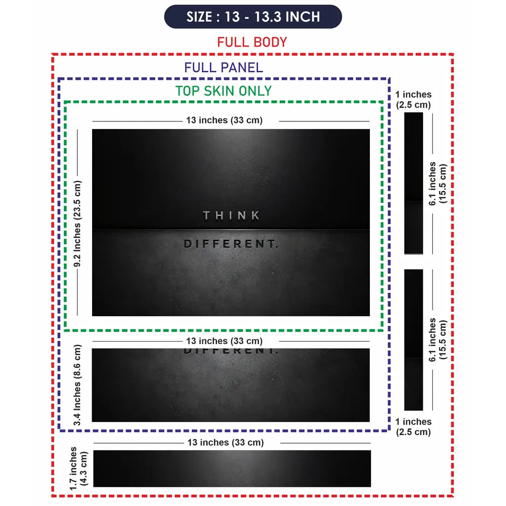 Typography Think Different Dark Minimal Laptop Skin - View 6