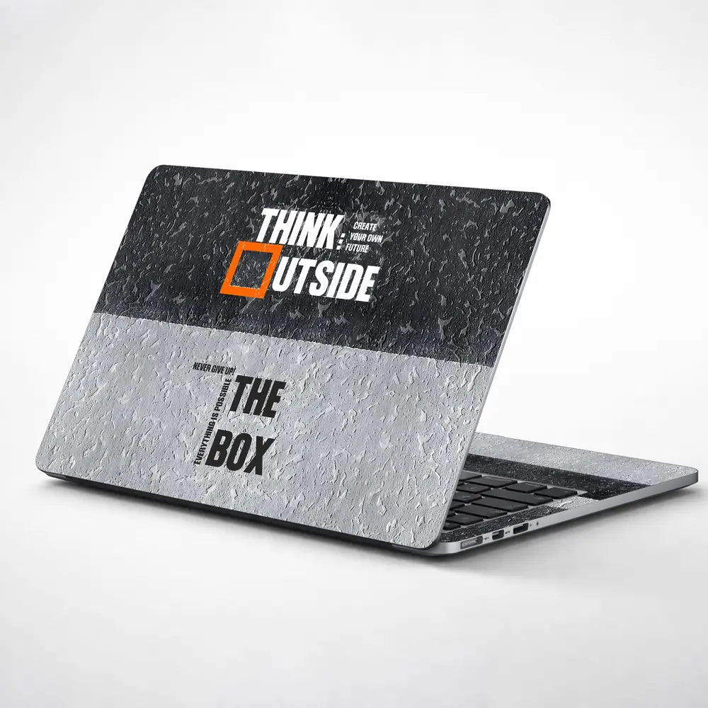 Typography Think Outside Box Full Laptop Skin - View 1