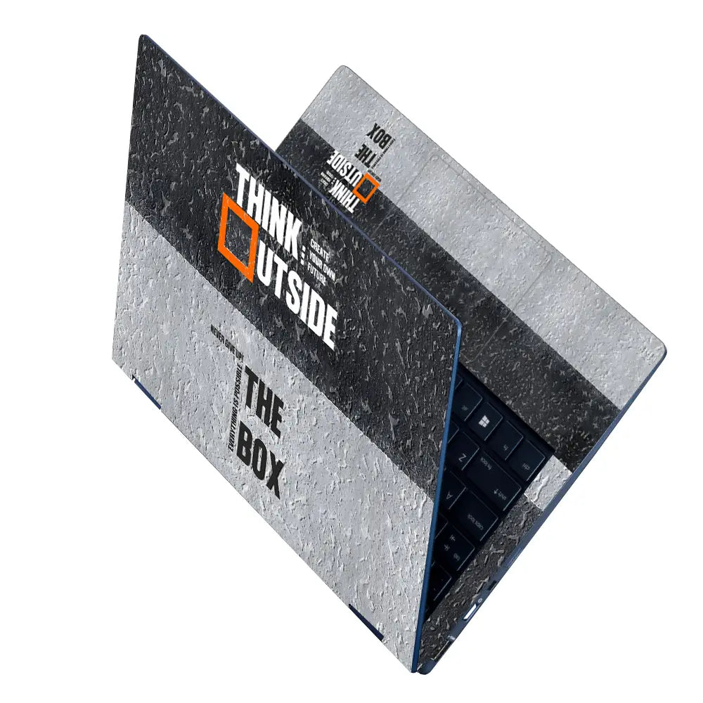 Typography Think Outside Box Full Laptop Skin - View 2