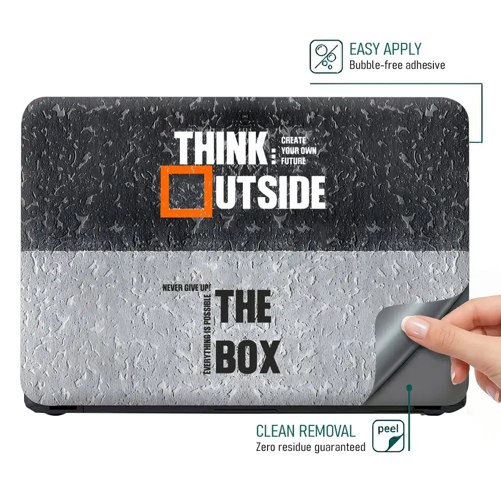 Typography Think Outside Box Full Laptop Skin - View 4