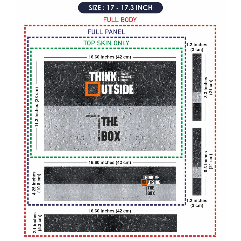 Typography Think Outside Box Full Laptop Skin - View 9