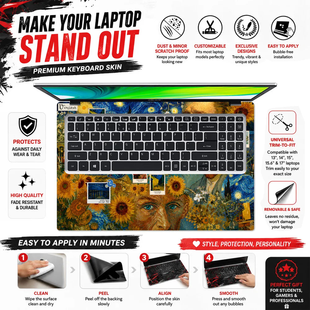 Van Gogh Loving Vincent Art Laptop Skin - View 5