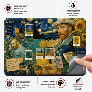 Van Gogh Starry Night Collage Laptop Skin - View 4