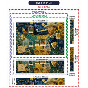 Van Gogh Starry Night Collage Laptop Skin - View 7