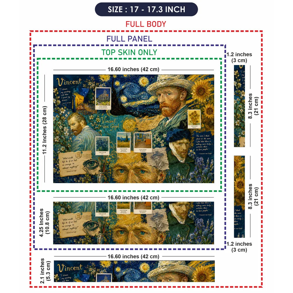 Van Gogh Starry Night Collage Laptop Skin - View 9
