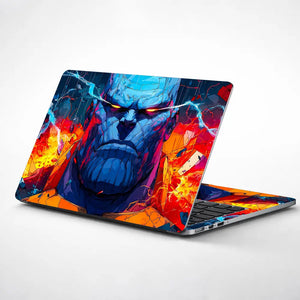 Vibrant Abstract Blue Titan Fury Laptop Skin - View 1