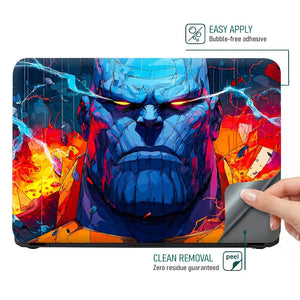Vibrant Abstract Blue Titan Fury Laptop Skin - View 4