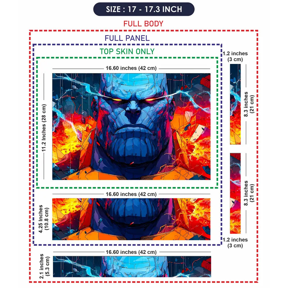 Vibrant Abstract Blue Titan Fury Laptop Skin - View 9