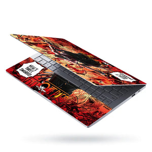 Vibrant Anime Action Scene With Swords Laptop Skin - View 3