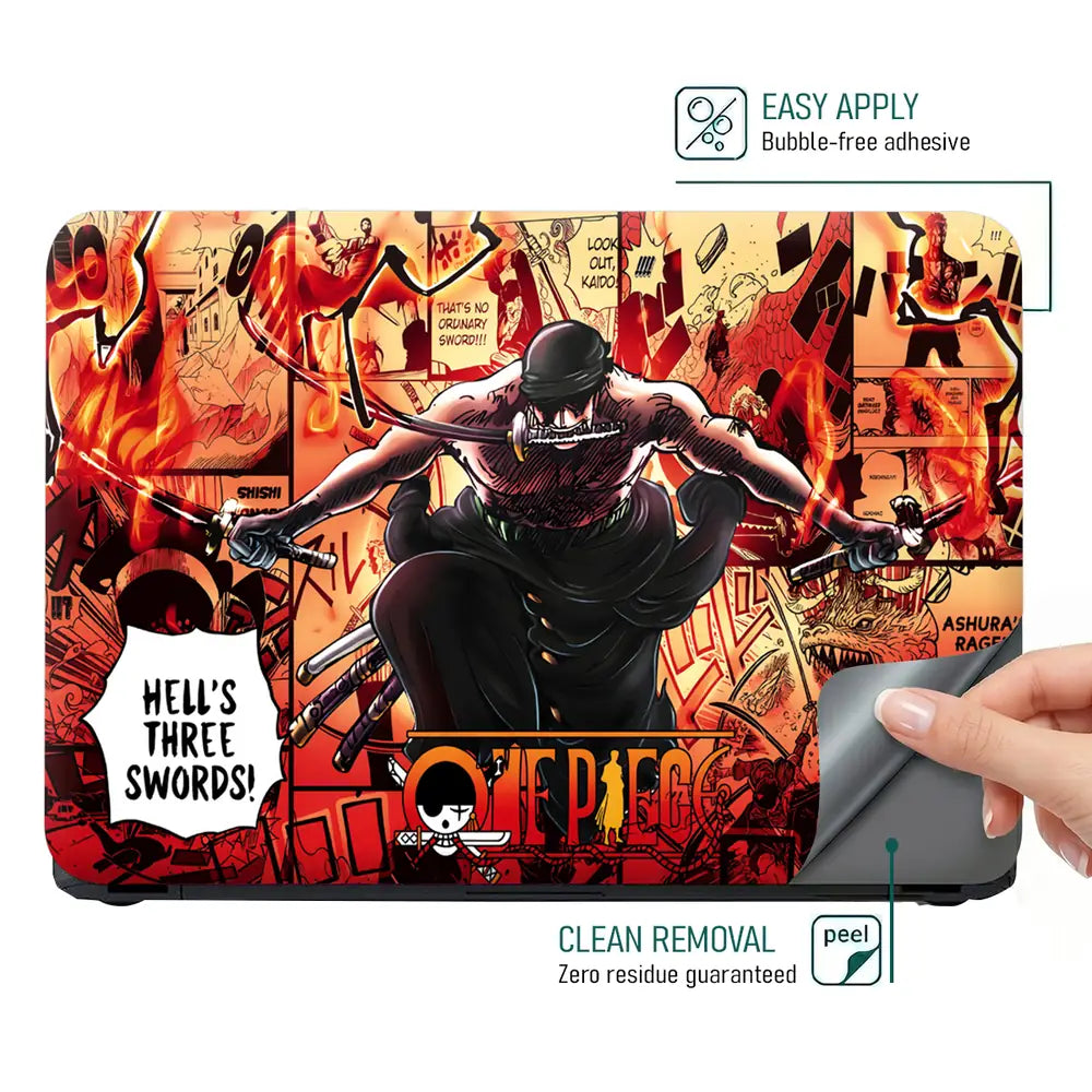Vibrant Anime Action Scene With Swords Laptop Skin - View 4