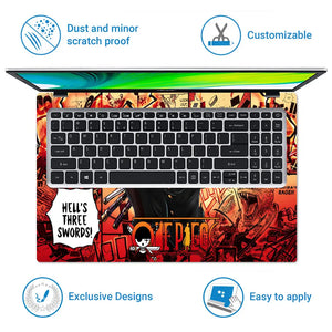 Vibrant Anime Action Scene With Swords Laptop Skin - View 5