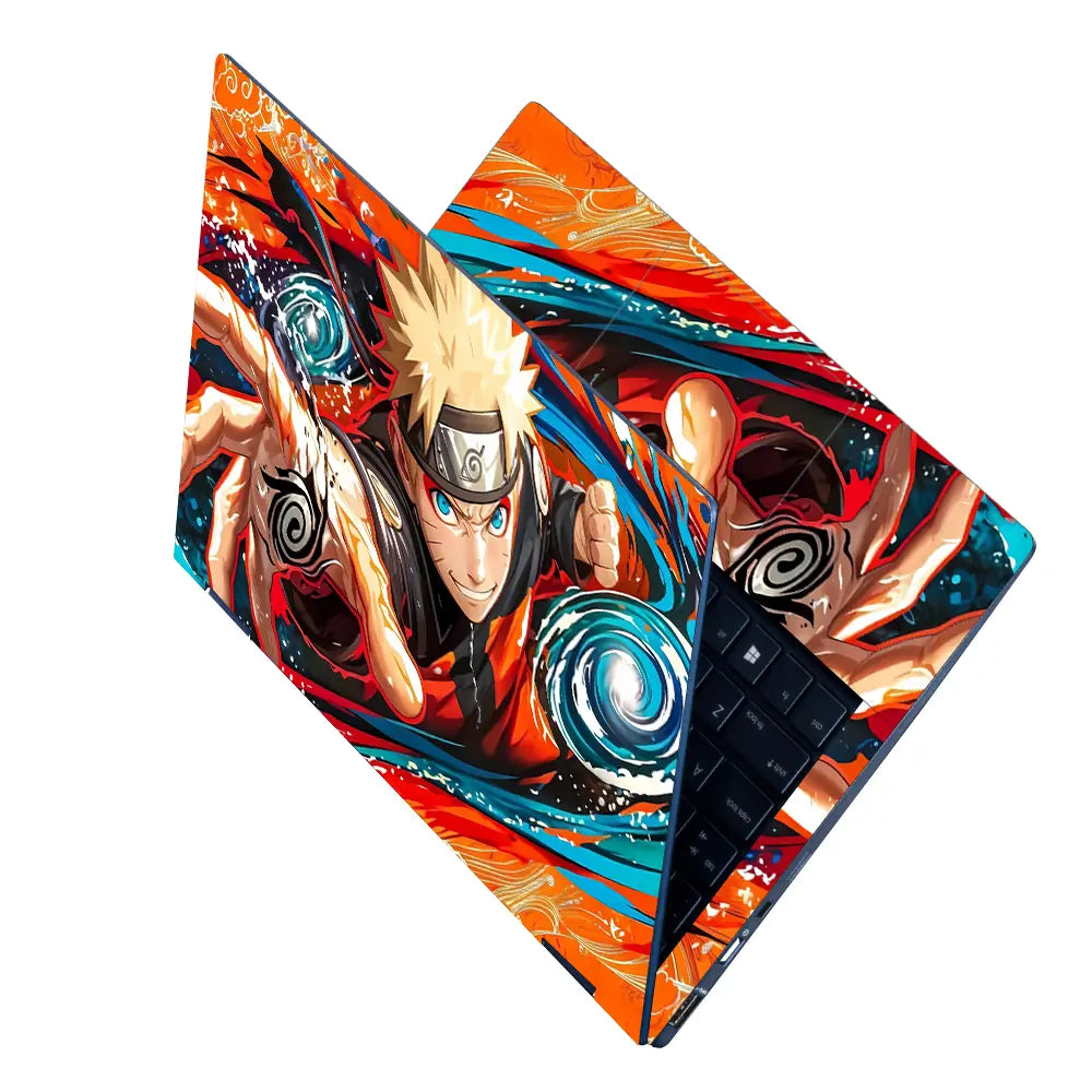 Vibrant Anime Ninja Action Scene Laptop Skin - View 2
