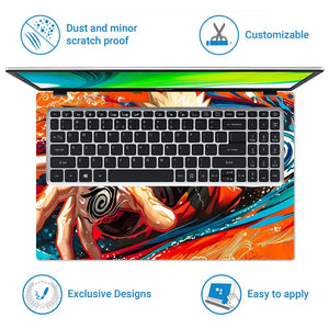 Vibrant Anime Ninja Action Scene Laptop Skin - View 5