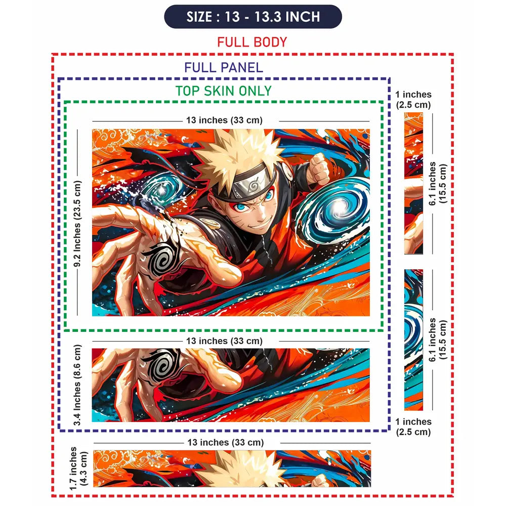 Vibrant Anime Ninja Action Scene Laptop Skin - View 6