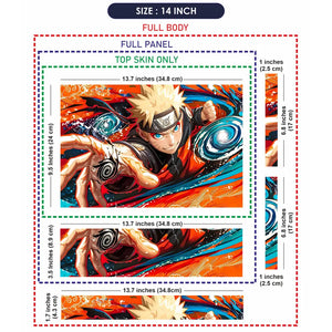 Vibrant Anime Ninja Action Scene Laptop Skin - View 7