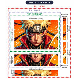 Vibrant Anime Ninja With Fiery Background Laptop Skin - View 9