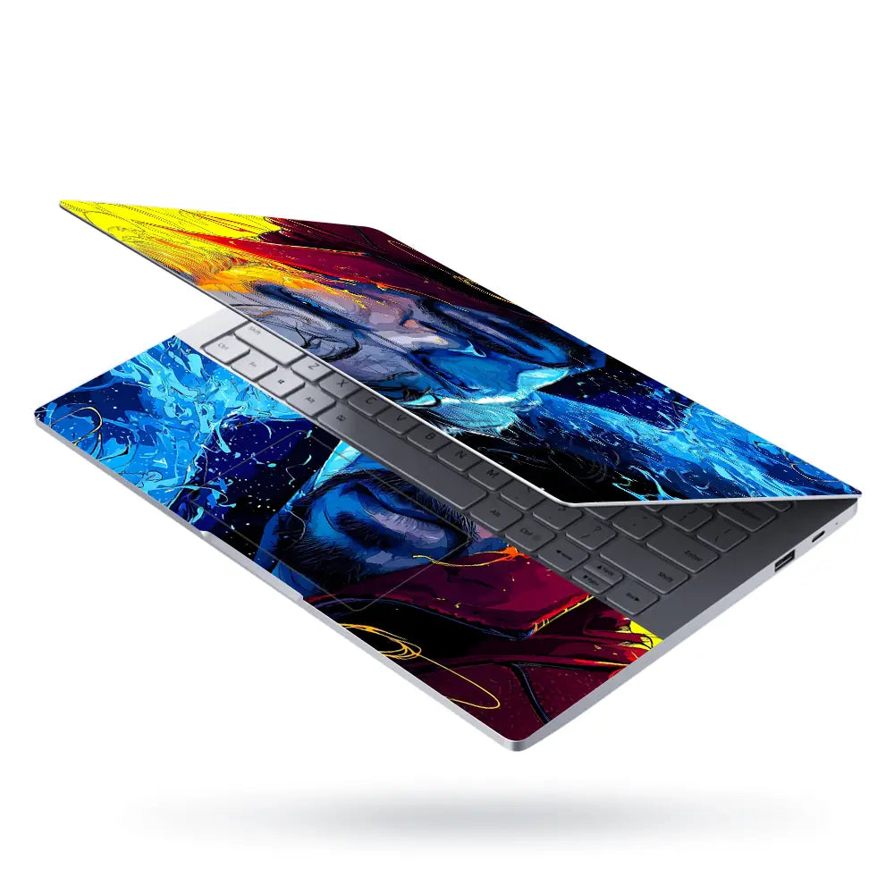 Vibrant Cosmic Sorcerer Portrait Laptop Skin - View 3