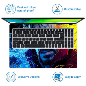 Vibrant Cosmic Sorcerer Portrait Laptop Skin - View 5