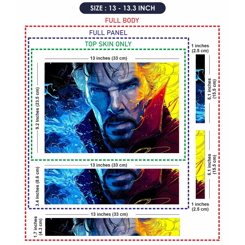Vibrant Cosmic Sorcerer Portrait Laptop Skin - View 6